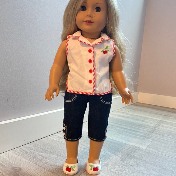 AG Doll Cherry Blouse, Jeans, and Shoes - Picture 1 of 3